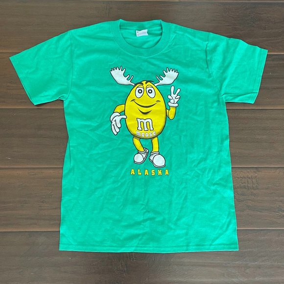 Vintage M&M CANDY Alaska Moose T-Shirt Chocolate M&Ms (Youth L) - Picture 1 of 3